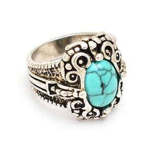 <b>Turquoise</b> Oval Gemstone 925 Sterling Silver Wedding Engagement Anniversary <b>Ring</b> - Product Image 3