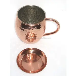 Hint üretici tarafından parlak bitmiş Drinkware kokteyl bira ile 100% saf bakır dövülmüş Moscow Mule kupaları