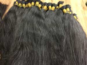 Extensions de Cheveux Humains Gris Remy 100% Cheveux Bruts en Vrac pour Blanchiment Personnalisé à Blond - Product Image 2