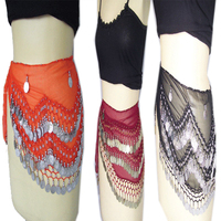 Jupe de danse du ventre, ceinture écharpe de danse des hanches avec 98 pièces pendantes, 8 couleurs pour femmes et filles