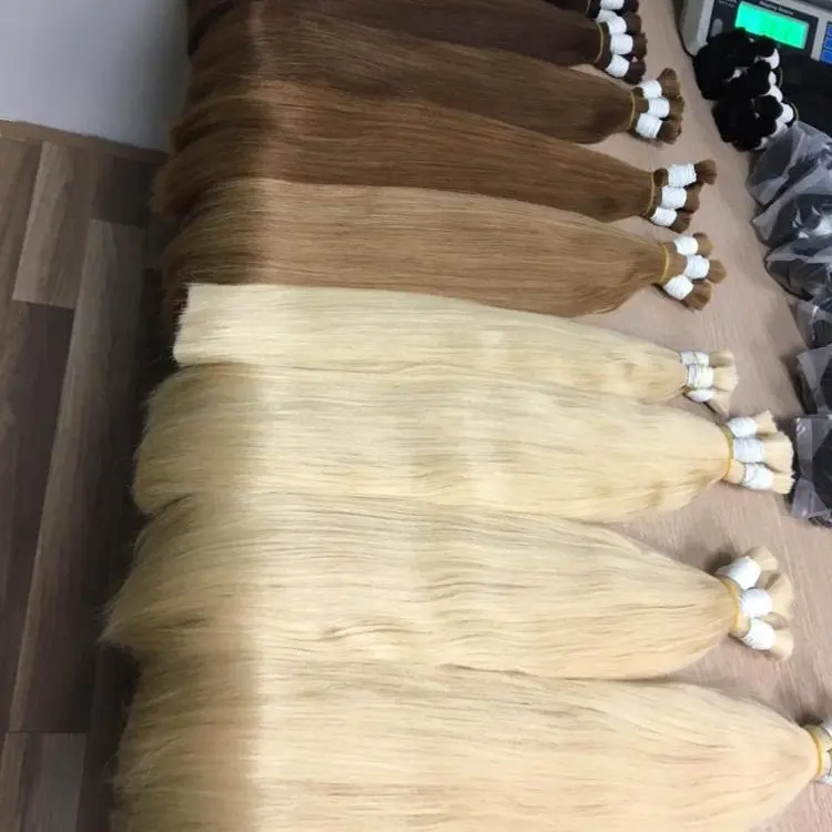 Factory Price Real Human Hair Top Quality Color Silky Straight Bulk Hair