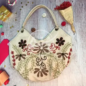 Chenille embroidery bag with flowers designs on suede fabric, Floral embroidered suede shoulder bag, suede embroidery hobo bag