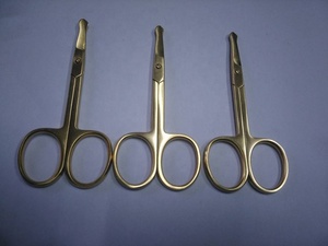 Ciseaux de sécurité pour le nez et les oreilles, 3,5'' courbés, dorés, pour le visage - Product Image 5