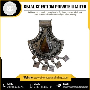 Pierres Précieuses indiennes Sterling 925 Pendentif en argent - Product Image 5