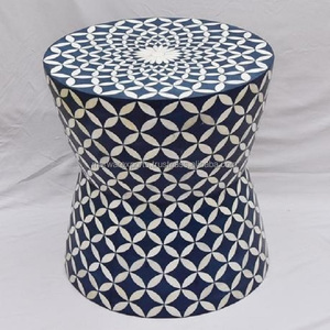 Taburete de madera maciza contemporáneo, diseño de incrustaciones de hueso, muebles comerciales modernos para oficina en casa para cocina, sala de estar, Villa, Baño - Product Image 4