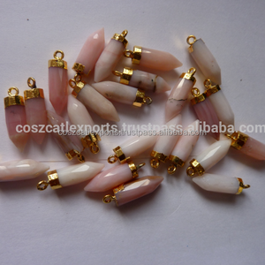 Collar con Colgante de Piedra de cuarzo rosa ópalo Joyería de plata de moda con patrón único Hecho de plata esterlina - Product Image 1