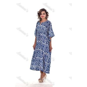 Robe longue en tissu Anokhi pour femmes, robe maxi à imprimé paisley, caftan bohème, abaya en coton indien, poncho caftan, vêtements artisanaux - Product Image 3