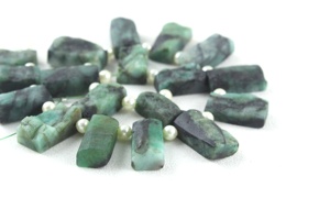 Esmeralda verde Natural en forma de rectángulo, piedra preciosa Natural no tratada, joyería de piedra de nacimiento - Product Image 4