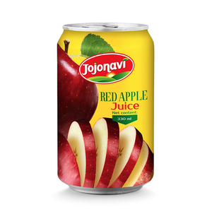 Zumo de puré de manzana roja, lata de aluminio de 330ml, zumo de fruta tropical 100% natural, OEM ODM, precio al por mayor - Product Image 1