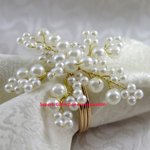 Bagues serviettes de table en argent, déco indien, pour table de mariage, en promotion, 12 pièces - Product Image 3