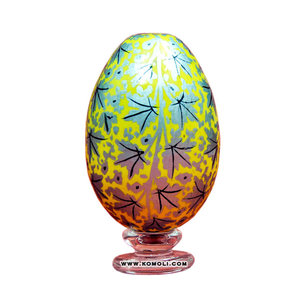 Wavy Design Hand Painted Wooden <b>Easter</b> Eggs Decorative Spring Ornaments for Holiday Decor, Crafts & Festive Table Displays - Product Image 4