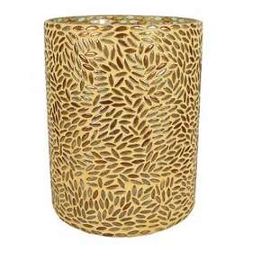 Bougie créative en mosaïque dorée, votif en verre - Product Image 1