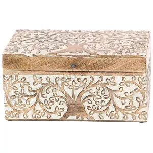 Wholesale Handmade Tree of Life Carved <b>Wooden</b> <b>Box</b> Premium Quality Craft Ideal for <b>Gift</b> Packaging or Home Decor Bulk Supply Offer - Product Image 1