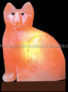 <b>Crystal</b> Rock Salt Fancy Stylish Cat Hand Carved Salt Lamp with Real Touch <b>Animal</b> Theme-Sian Enterprises - Product Image 2