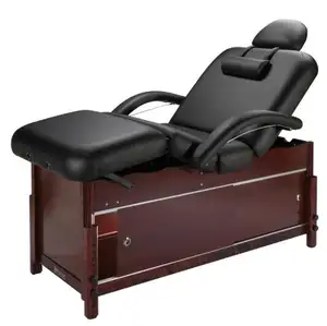 Mt Kaiser-Deluxe Fabricage Fabriek Professionele Stevige Stationaire Massagetafel Spa Bed Fysiotherapie Bed Met Opbergkast