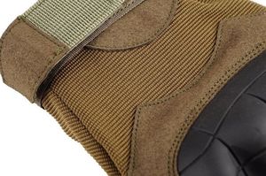 Venta al por mayor guantes tácticos de medio dedo en marrón transpirable duro nudillo guantes de deportes al aire libre con logotipo personalizado hecho de microfibra - Product Image 4