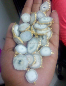 Connecteur à 2 maillons en quartz solaire 15-22mm de forme naturelle pour bijoux de fête unisexe-élégant - Product Image 3
