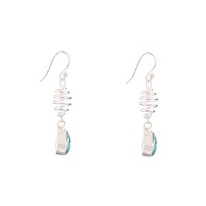 <b>Beautiful</b> Stylish 925 Sterling Silver Dangling <b>Earrings</b> Pear Shape Blue Topaz Gemstone <b>Earrings</b> Jewelry For Women ODM OEM Bulk - Product Image 2