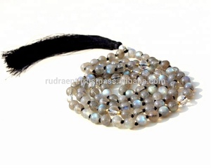 Bijoux de Yoga, perles rondes nouées, 108 perles Mala, collier, pierres naturelles, pierre de cristal de guérison - Product Image 1