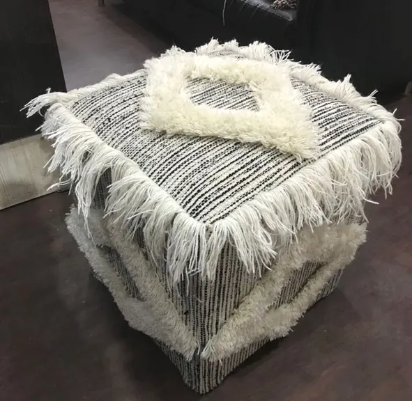 Tamaño personalizado indio lana PUF otomano taburete