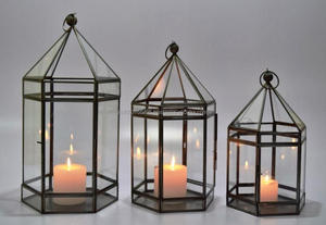 Portavelas de Cristal Hecho a Mano para Interiores/Exteriores, Farol de Cristal para Decoración del Hogar, Oficina y Fiestas, para Pascua y Bodas - Product Image 2