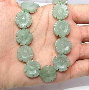 Cuentas de piedra tallada de flores sueltas de Aventurina, precio verde natural, efectivo para la fabricación de joyas con una calidad increíble - Product Image 3