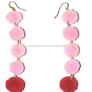 ผู้จัดจำหน่ายต่างหู Pom Pom คุณภาพสูงจากอินเดีย,ผู้ผลิตและผลิตโดยเครื่องตรวจวัดน้ำตาลในอินเดีย - Product Image 1