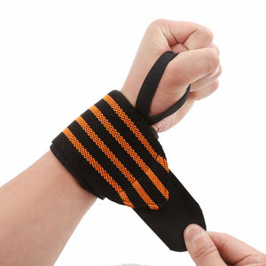 Envoltura de muñeca gimnástica de alta calidad para levantamiento de pesas y culturismo, envoltura de muñeca de algodón con Logo personalizado, color rojo, OEM aceptado - Product Image 2