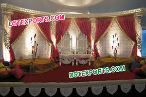 เวทีแต่งงานชั้นสูงตกแต่งเวทีแต่งงานรอยัลติดตั้งเวทีเอเชียแกรนด์กับเสาต้นปาล์ม - Product Image 2