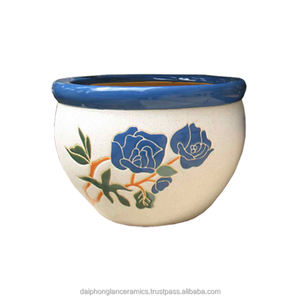 Pot en céramique à fleurs fait main de haute qualité avec support Design intérieur Pot de fleurs décoratif en céramique émaillée - Product Image 3