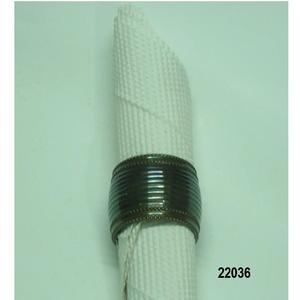 Anneau de serviette en laiton plaqué or et noir gravé de forme ronde - Product Image 1