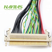 Cable de Panel LCD LVDS Personalizado, Arnés de Cables de Señal de Pantalla de 30 Pines para Monitor y Electrónica Industrial