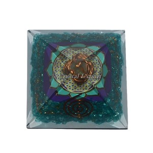 Crystal Quartz Yoga <b>Orgonite</b> <b>Pyramid</b> - Product Image 1