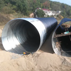 Semicircular de acero corrugado alcantarilla tubería para puente de Material de construcción