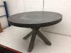 Mesa de centro de hormigón de fibrocemento con pata de madera de acacia para muebles de primera calidad para comedor de interior y exterior - Product Image 6