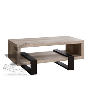 Table basse de salon design en bois creux industriel vintage Meubles de maison - Product Image 1