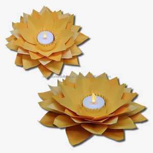 Candelero de candelita de flor de loto para decoración de mesa con candelabro Floral de hierro con estampado OEM ODM para suministro de boda - Product Image 1