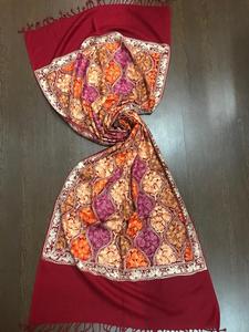 Toplook — foulard, hijab en laine Pure, avec pashmiri, broderie au point de chaîne - Product Image 5