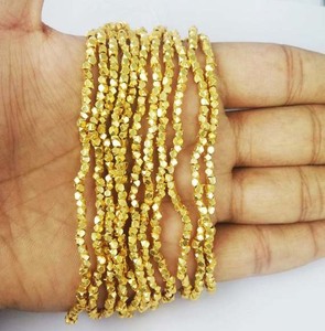 Bracelet de perles en pierres naturelles, plaqué or, pour mariage - Product Image 1