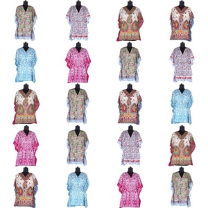 เดรสคาฟตานตัวสั้นปีกผีเสื้อสไตล์ฮิปปี้,สไตล์วินเทจย้อนยุค - Product Image 1