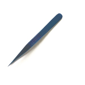 Pince à cils droite Plasma Blue, idéale pour la séparation des cils, pince à extensions de cils durable avec logo - Product Image 3