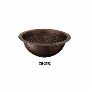 Lavabo de baño de cobre Undermount de diseñador hecho a mano floral de lujo - Product Image 2