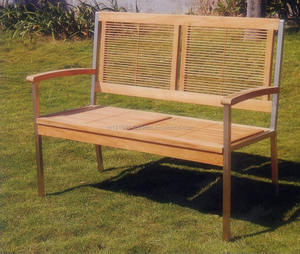 Banc d'extérieur en bois de teck de style moderne pour le salon de jardin, les meubles d'hôtel ou de villa - Product Image 1