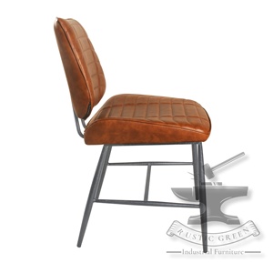 Chaise de bureau en cuir véritable Fer Meuble de restaurant polyvalent pour cuisine ferme extérieur salon ou appartement - Product Image 4