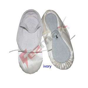 Chaussures de Ballet de danse à semelle complète en cuir souple de couleur blanche de toutes tailles - Product Image 5