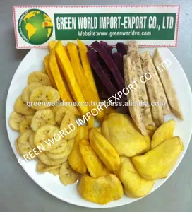 Mix Gedroogd Fruit: Banaan, Jackfruit, Dragon Fruit, Taro, Zoete Aardappel