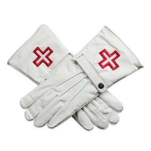 GUANTES MASONES DE CUERO blanco FABRICANTE EN PAISTÁN Diamantes de imitación azules G Cuello masónico Guantes blancos G Logo ENVÍO RÁPIDO - Product Image 1
