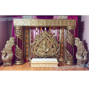 ชุดตกแต่งเวทีงานแต่งงานอินเดียใต้ - วัสดุไฟเบอร์กลาส สีและขนาดปรับแต่งได้ น้ำหนักเบา ดีไซน์ทันสมัยสำหรับงานแต่งงาน - Product Image 1