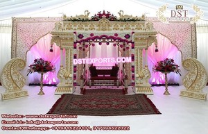 Mandap de fibra dorada para boda, decoración de boda, indio, dorado, nuevo diseño - Product Image 5