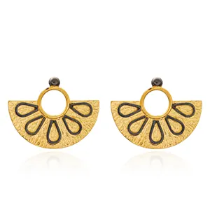 ชนบทออกซิไดซ์ต่างหูขายส่งที่ทำด้วยมือตุรกี925เงินสเตอร์ลิงเครื่องประดับแฟชั่นอินเทรนด์ - Product Image 1